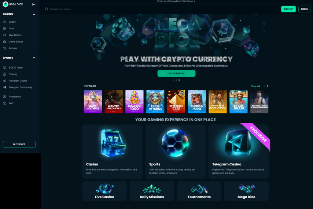 mega dice online casino